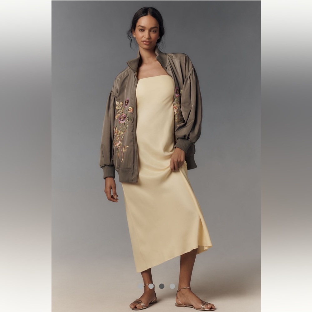 Anthropologie NWT Floral Embroidered Bomber Jacket size S. - Picture 5 of 11